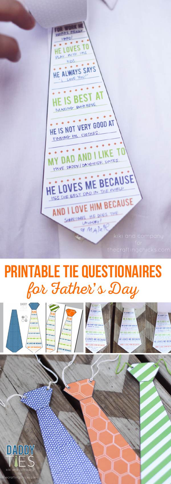 Daddy Ties Free Father&amp;#039;S Day Printable - The Crafting Chicks for Free Printable Fathers Day Ties