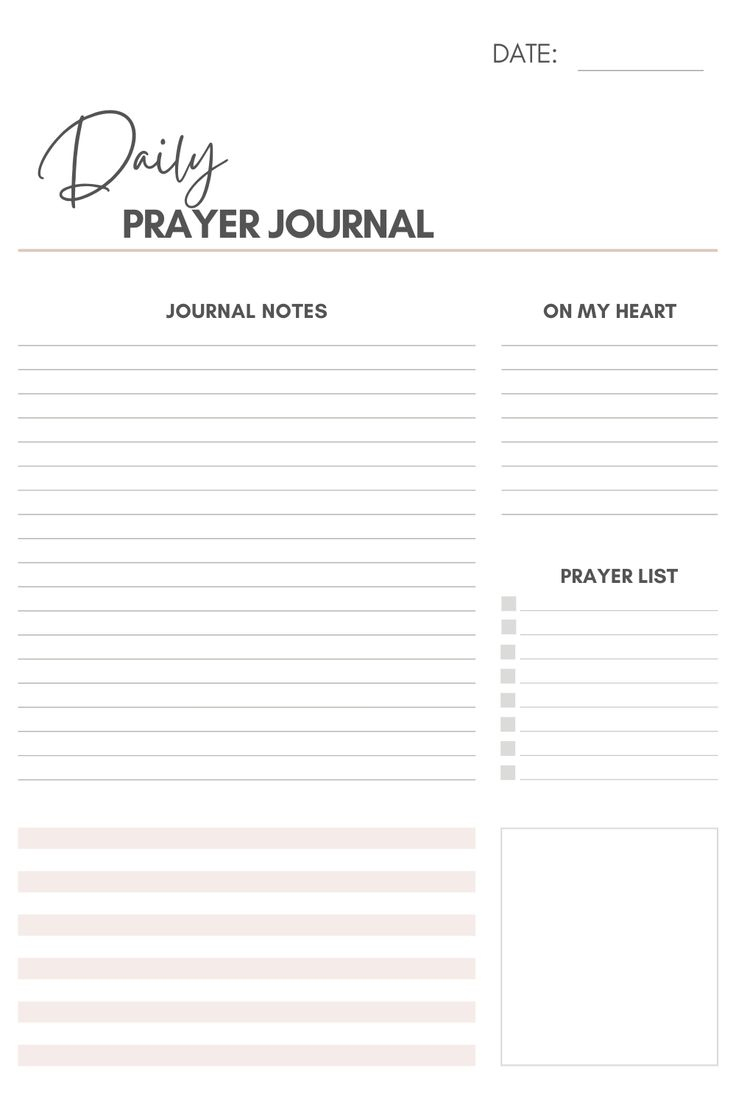 Daily Journal Layout Free Printable intended for Free Printable Daily Devotions
