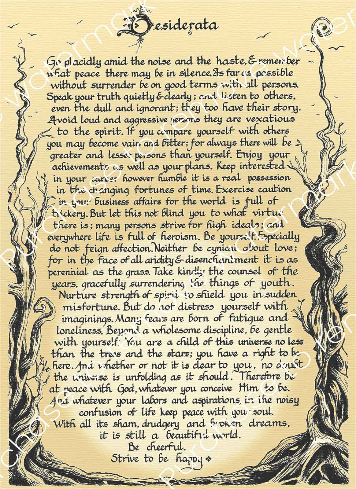 Desiderata Digital Download | Sacredart Murals with regard to Desiderata Printable Version Free
