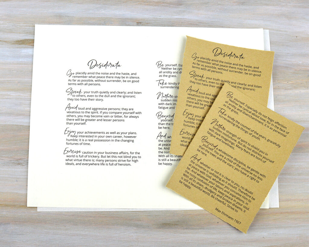 Desiderata - Free Printable Poem For Your Journal Pages intended for Desiderata Printable Version Free