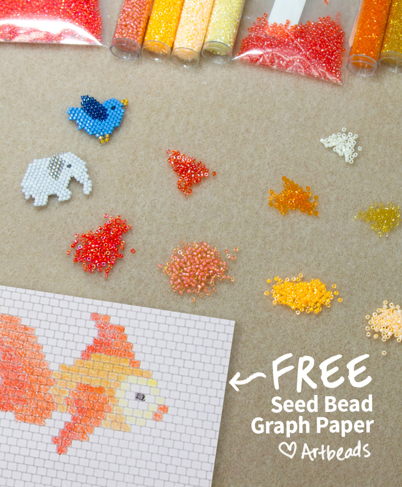 Designer Downloads - Free Printable Seed Bead Graph Paper intended for Free Printable Seed Bead Patterns