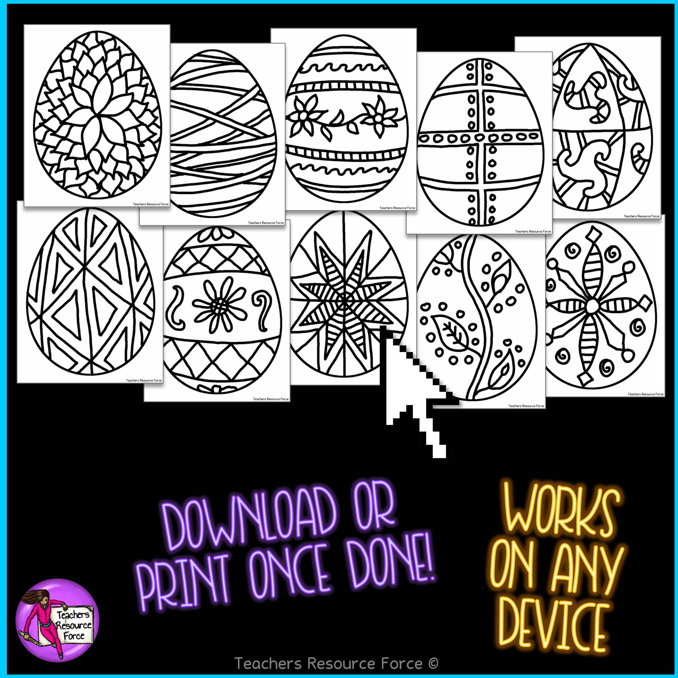 Digital Coloring Pages - Pysanky Easter Eggs intended for Printable Pysanky Egg Patterns