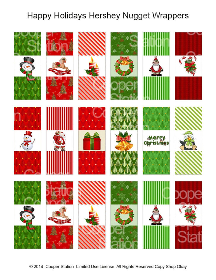 Free Printable Christmas Hershey Nugget Wrappers