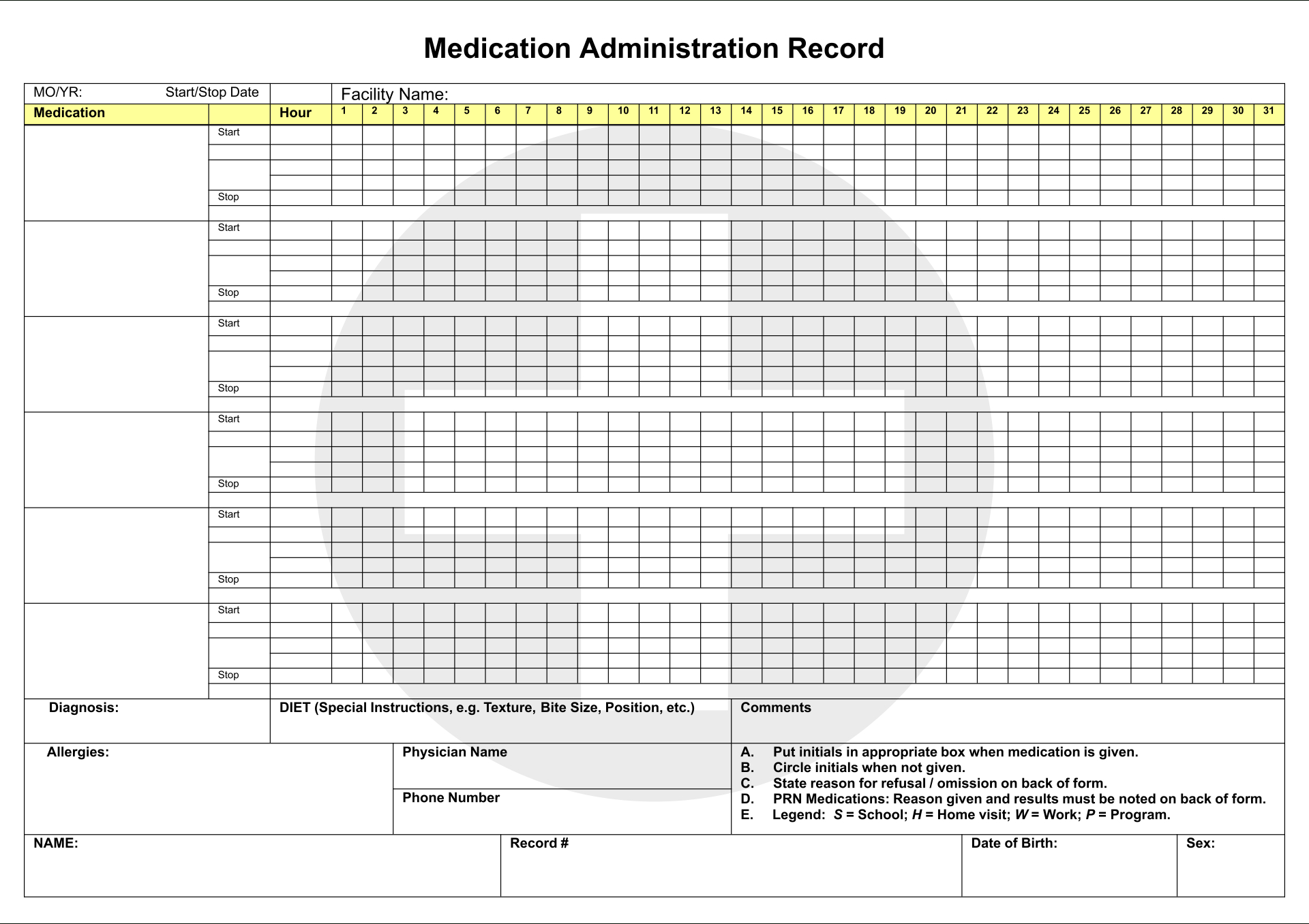 Digitise Your Medication Administration Records With Ease: Get A with regard to Free Mar Template