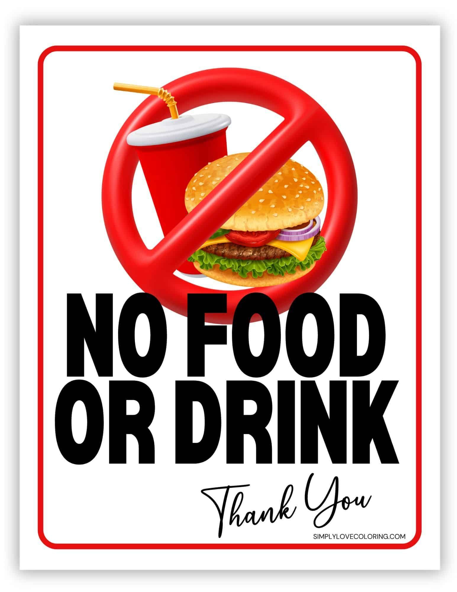 Discover 10 No Food Or Drink Sign (Free Pdf Printables) Ideas throughout No Food or Drink Sign Free Printable