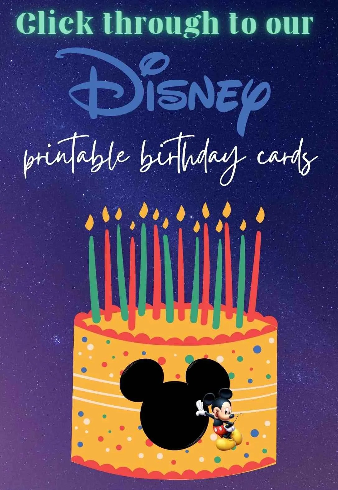 Disney Printable Birthday Cards - Printable Party Favors regarding Disney Free Printable Birthday Cards