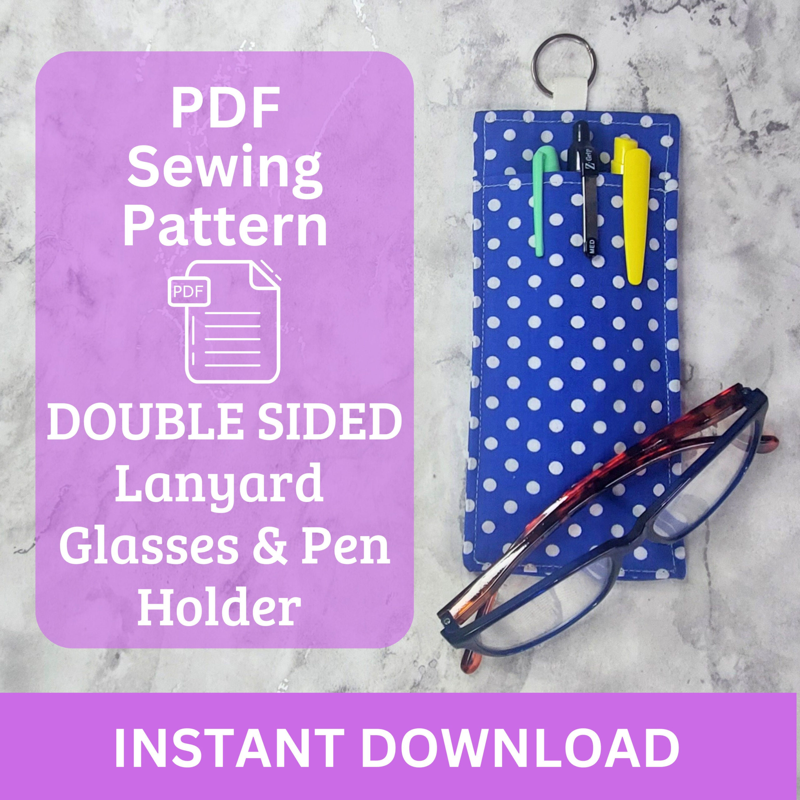 Double Sided Lanyard Glasses And Pen Holder Sewing Pattern in Free Printable Lanyard Pen Holder Pattern