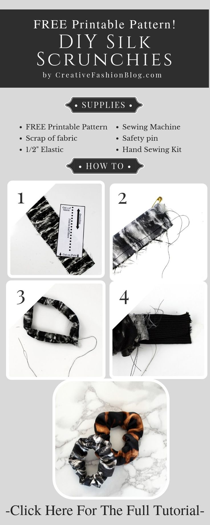 Easy Diy Scrunchie W/ Free Printable Pattern - Creative Blog with regard to Free Printable Scrunchie Pattern