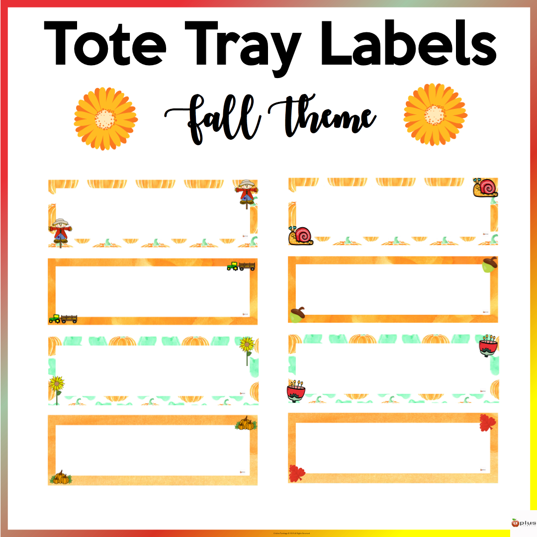 Editable Tote Tray Labels Fall Theme | Madeteachers regarding Free Printable Tray Labels