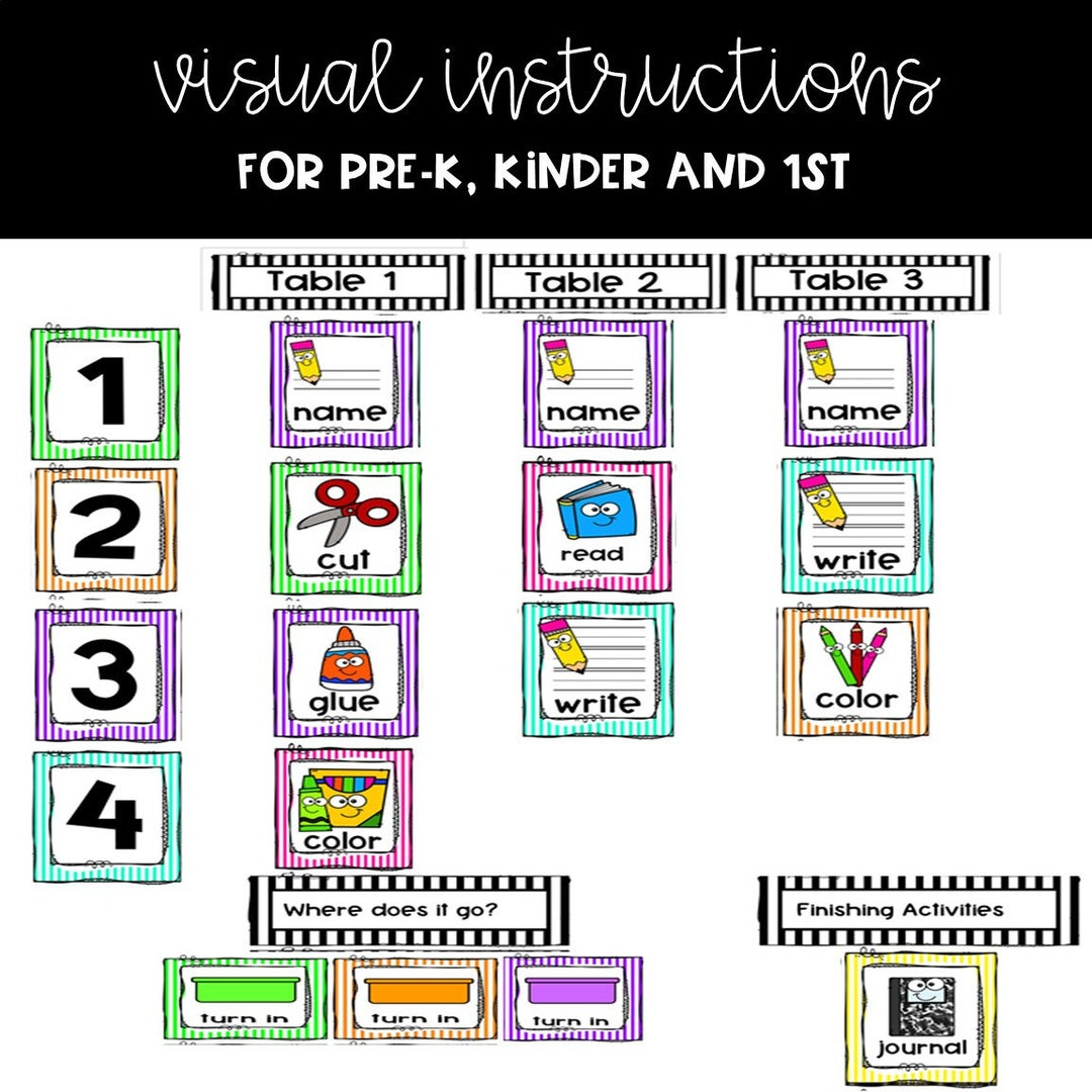 Editable Visual Direction Cards Supplies Discount You for Free Printable Direction Cards