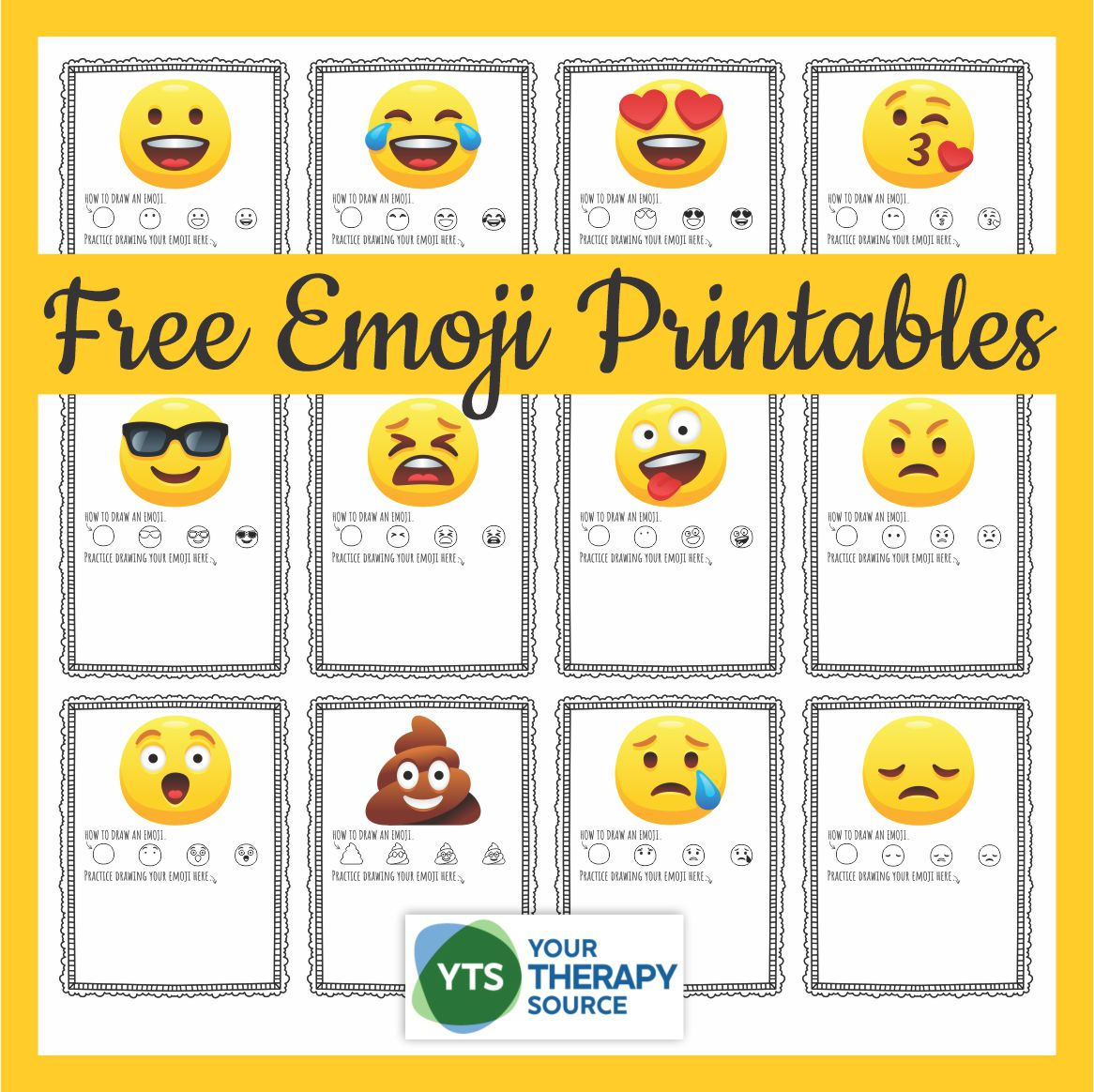 Emoji Printables - How To Draw Emoji Faces - Your Therapy Source with regard to Free Emoji Feelings Printable