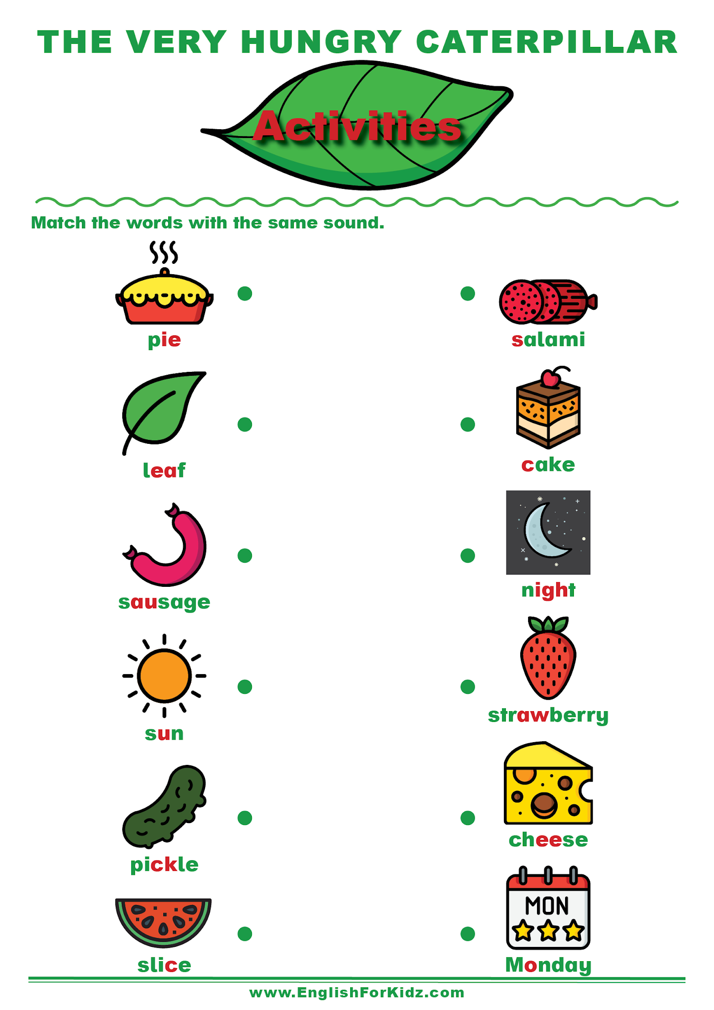 English For Kids Stepstep: The Very Hungry Caterpillar Activities in The Very Hungry Caterpillar Free Printable Worksheets