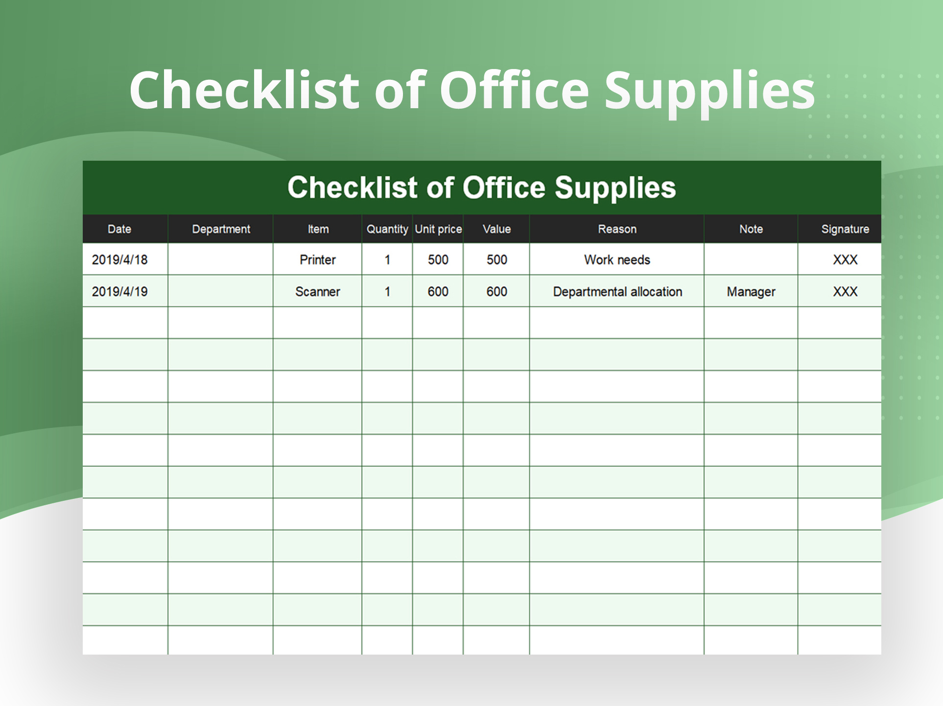 Excel Of Checklist Of Office Supplies.xlsx | Wps Free Templates within Free Office Supply List Template