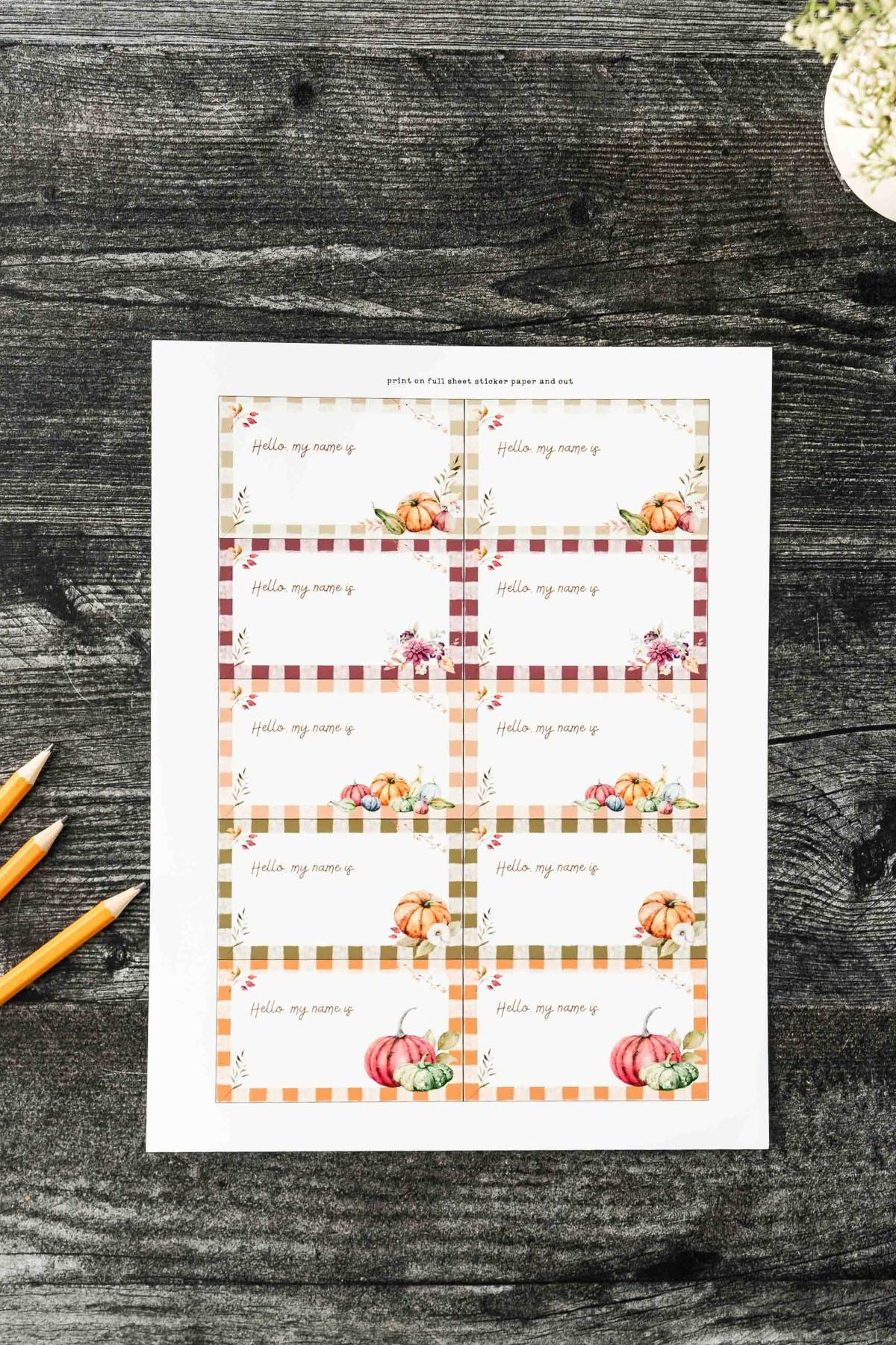 Fall Name Tags (A Pretty Free Printable) with regard to Free Printable Fall Name Tags