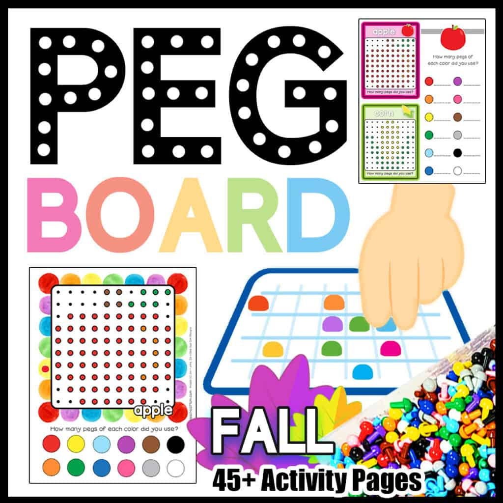 Fall Peg Board Activity Mats - Preschool Mom in Free Printable Pegboard Pattern Cards