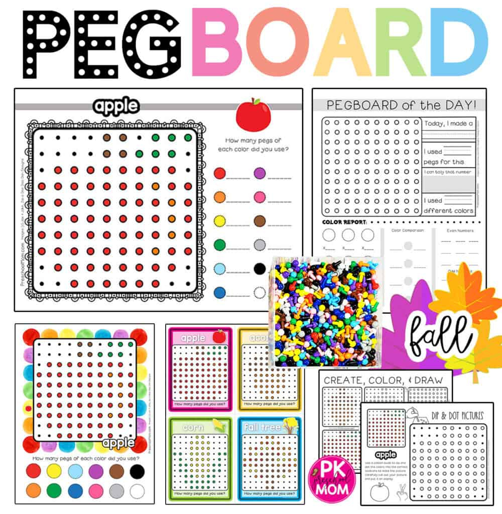 Fall Peg Board Activity Mats - Preschool Mom regarding Free Printable Pegboard Pattern Cards