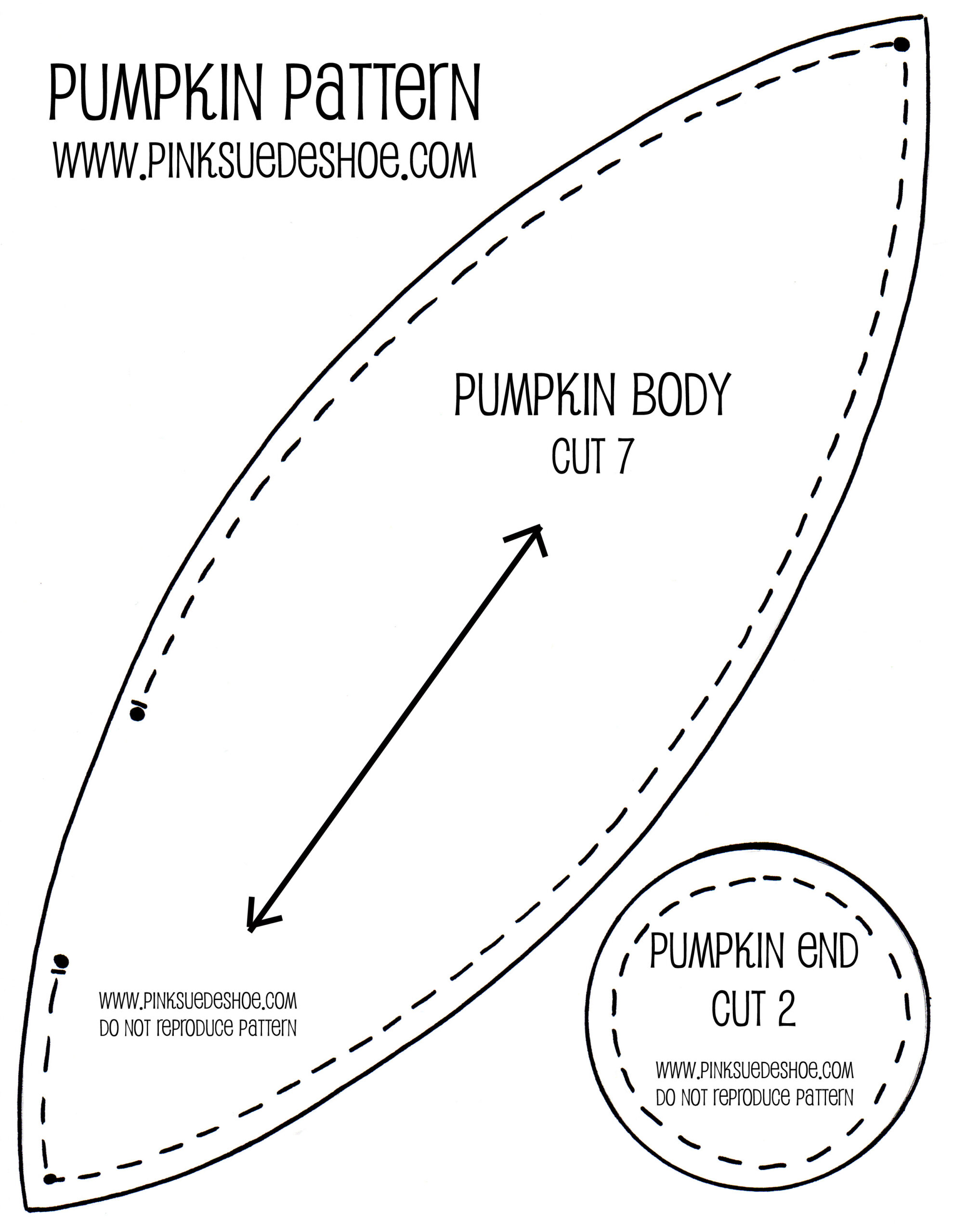 Fall Pumpkins Tutorial | Pinksuedeshoe inside Pumpkin Sewing Patterns Printable