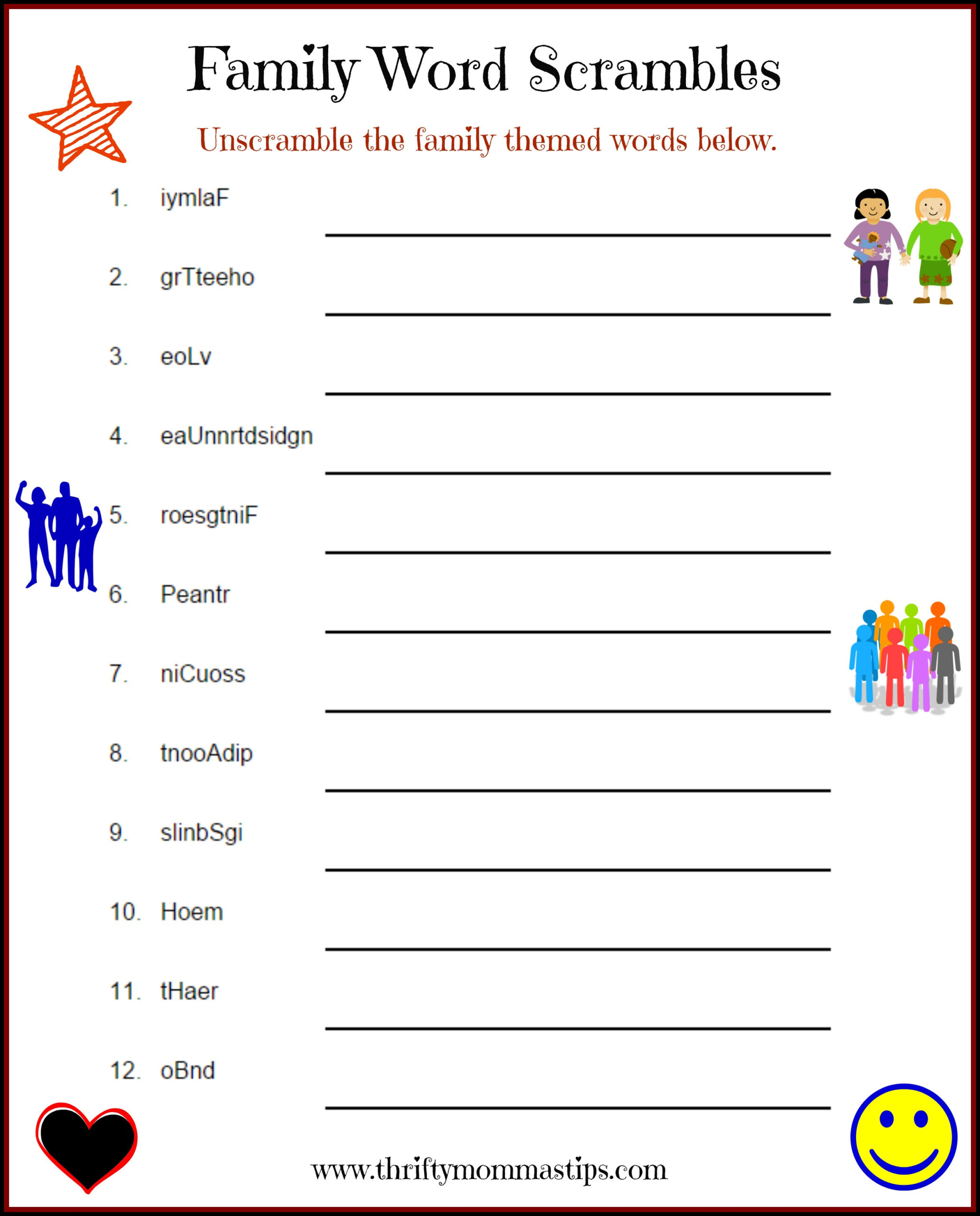 Family Puzzle Word Game Printable — Thrifty Mommas Tips regarding Free Printable Word Games For Senior Citizens