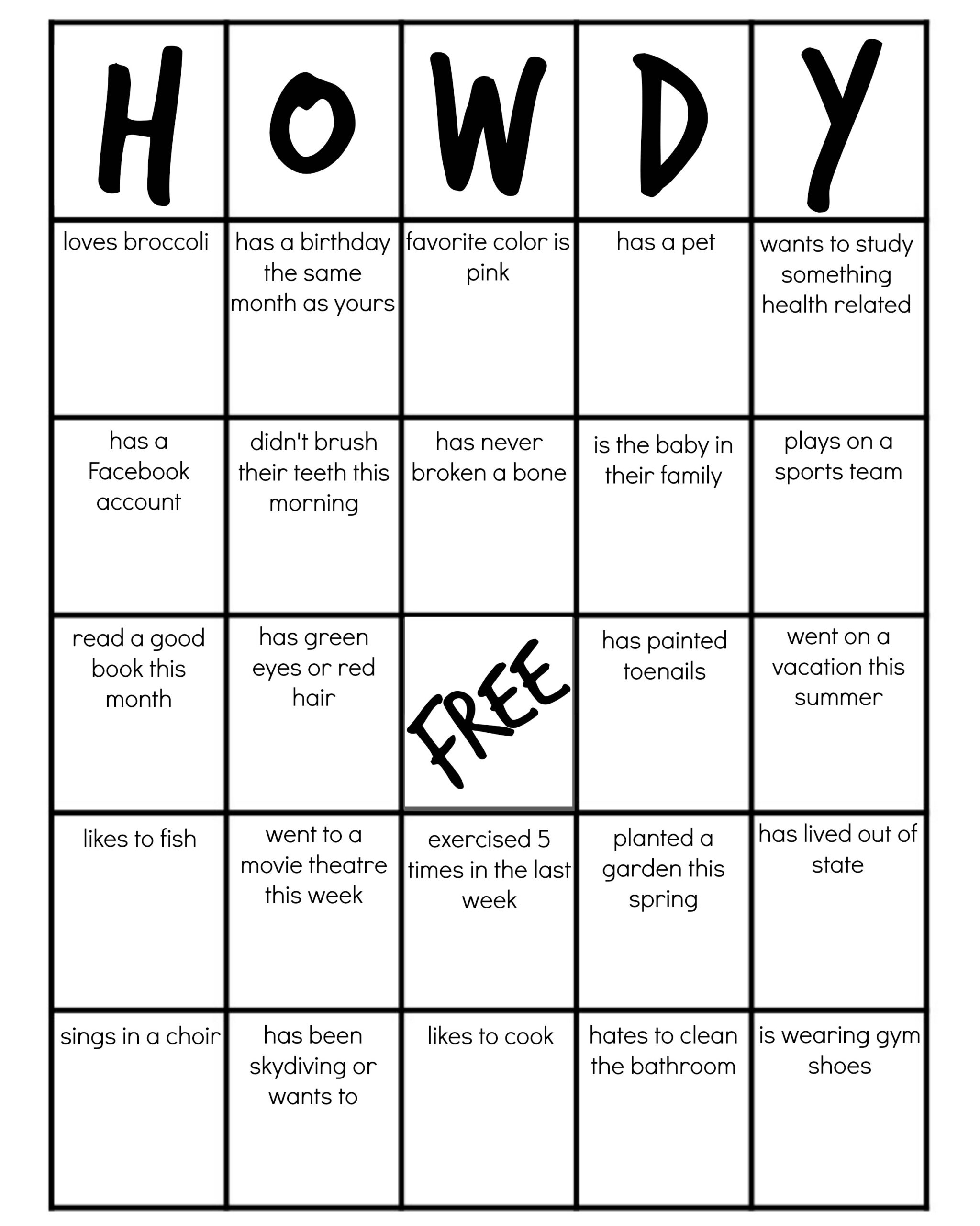 Family Reunion: Get-To-Know-You Bingo inside Get To Know You Bingo Free Printable