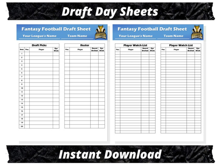 Free Printable Draft Board