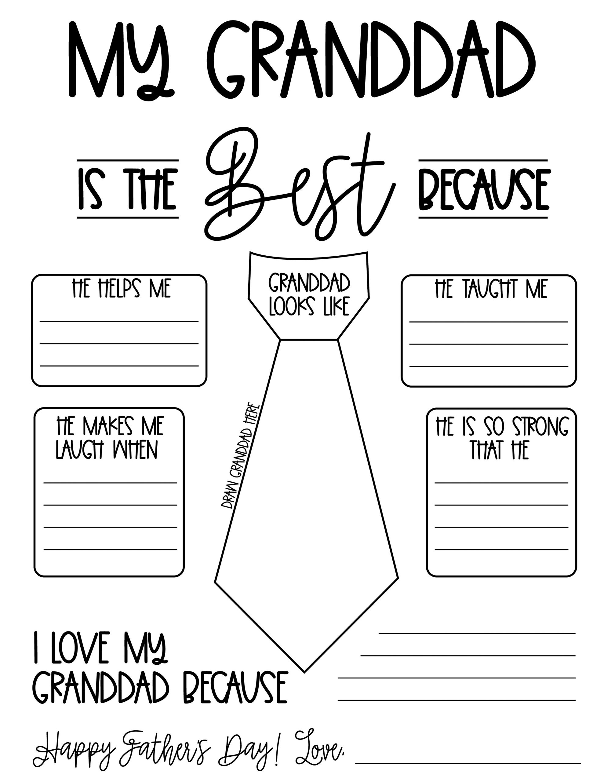 Father&amp;#039;S Day Printable (For Grandpa, Papa And Granddad, Too!) within Free Fathers Day Printable Cards For Grandpa