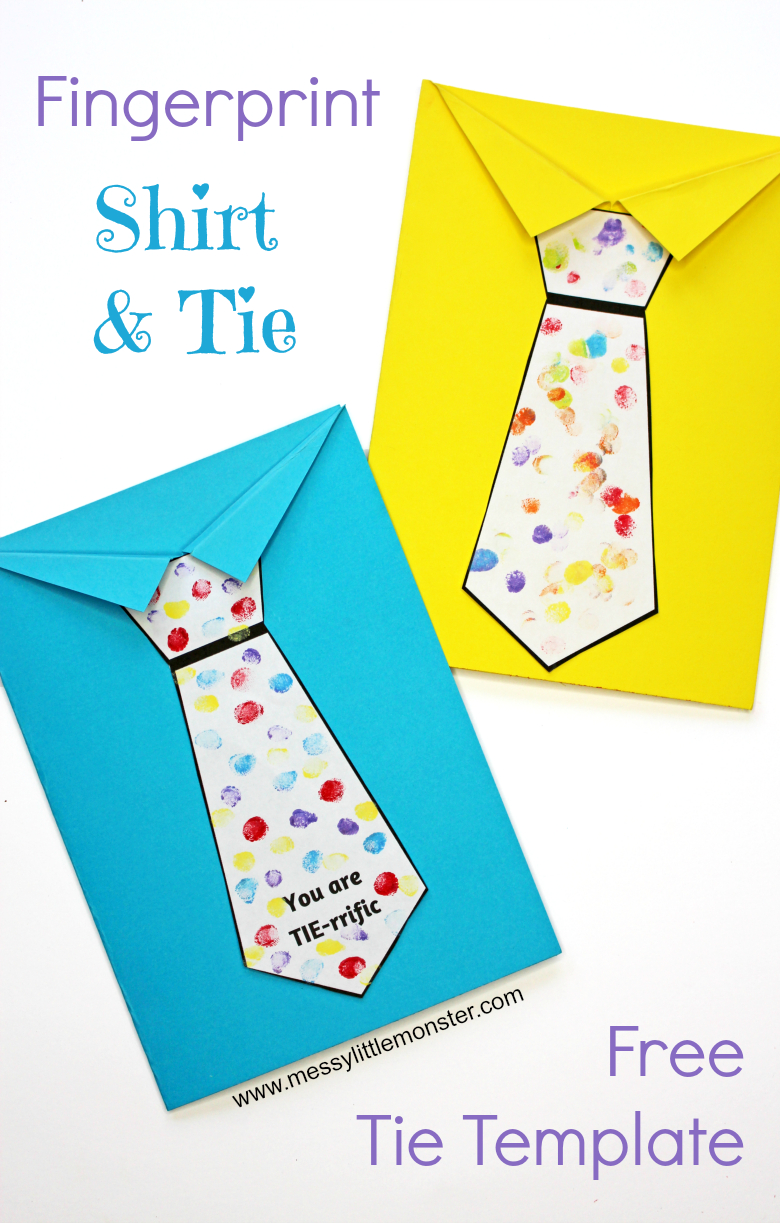 Father&amp;#039;S Day Tie Card (With Free Printable Tie Template) - Messy for Free Printable Fathers Day Ties