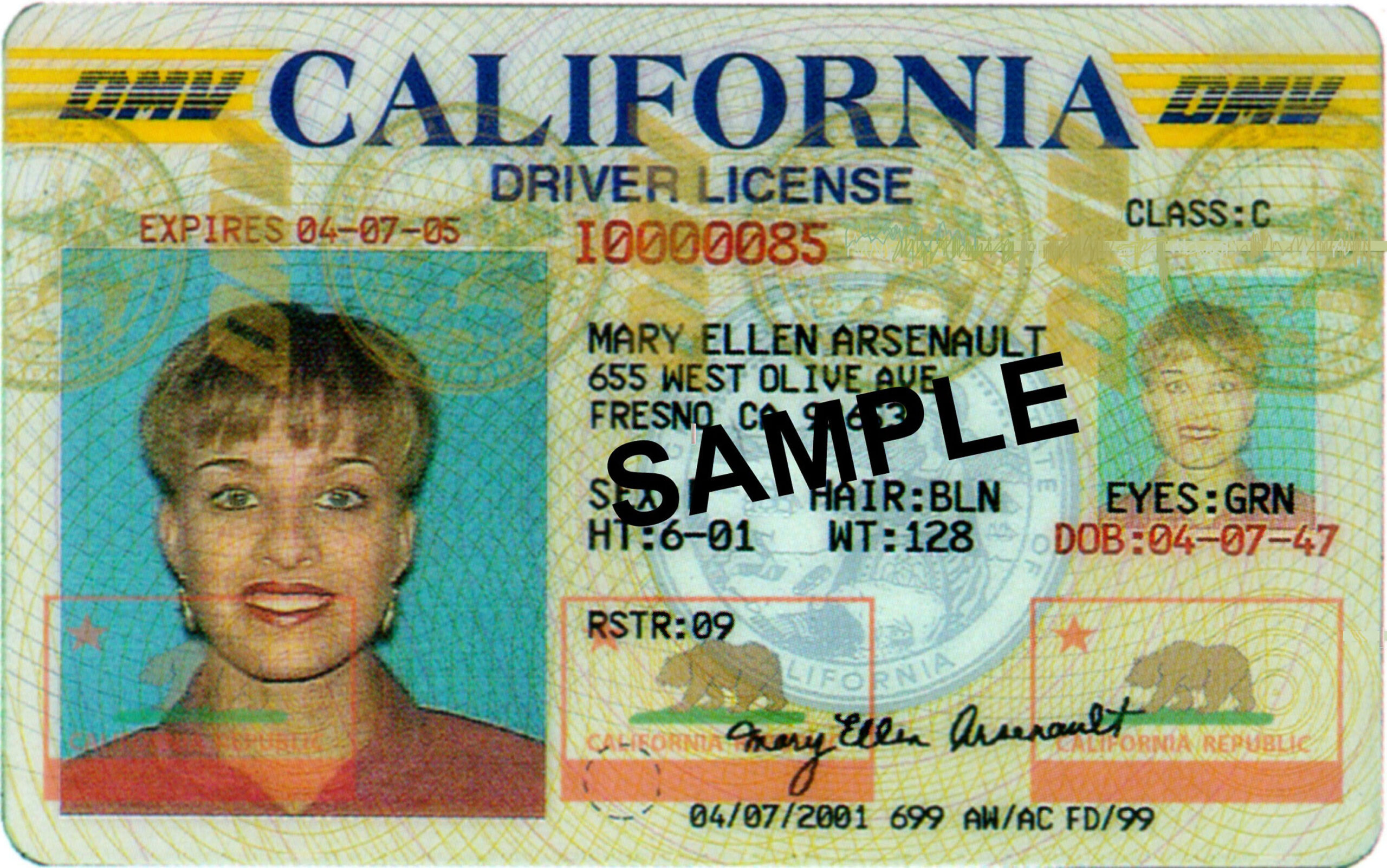File:sample Californian Driver&amp;#039;S License, 2001 - Wikimedia Commons inside Free California Drivers License Template Editable