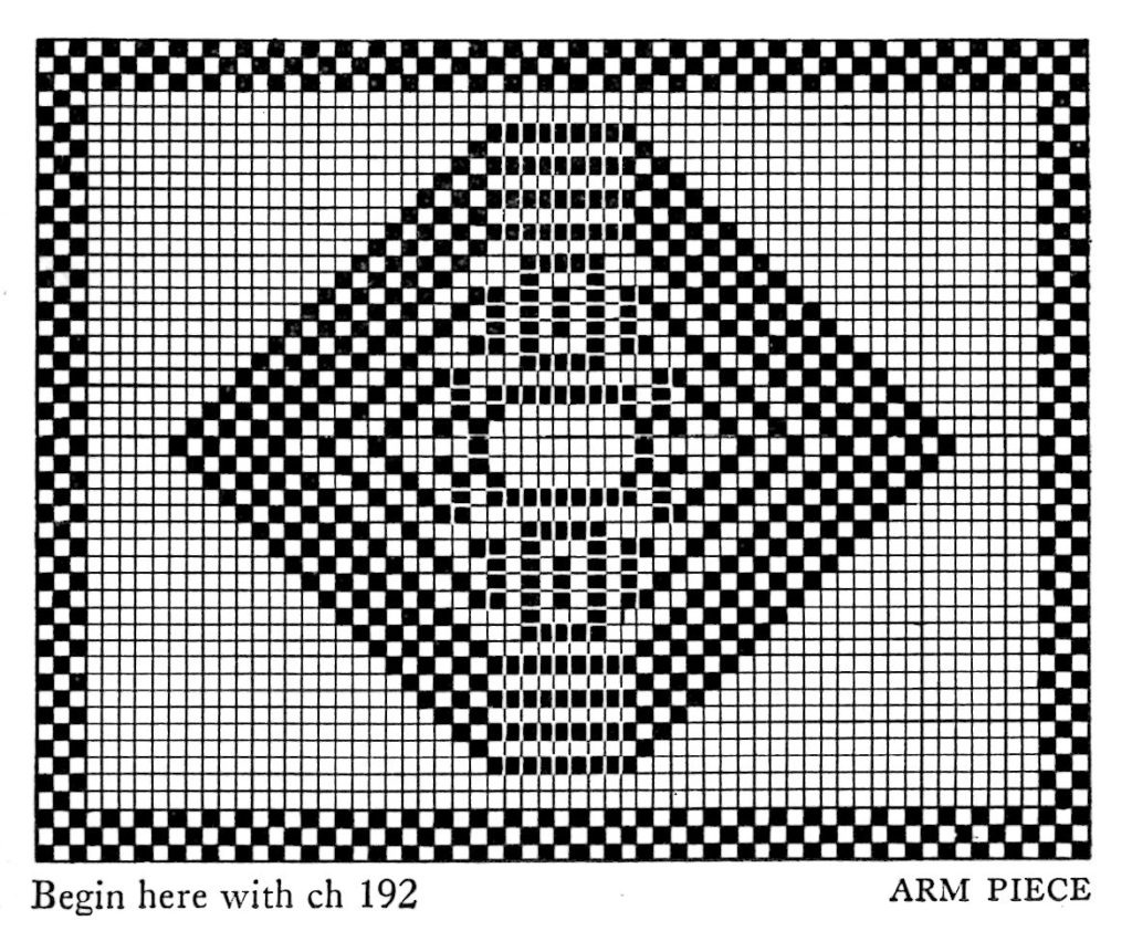 Filet Crochet Pattern Free Vintage Stained Glass Chair Back And pertaining to Free Printable Crochet Chair Back Patterns