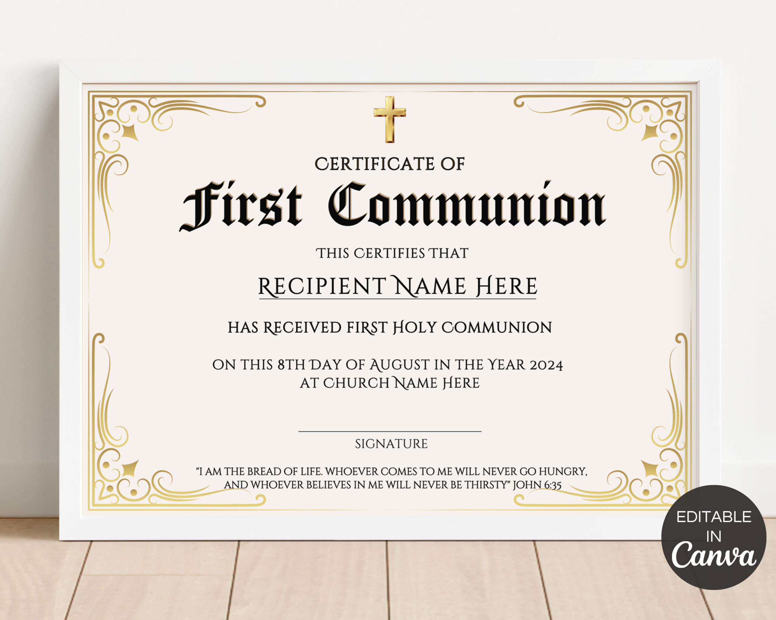 First Communion Certificate Template, Editable First Holy within Free First Communion Certificate Templates