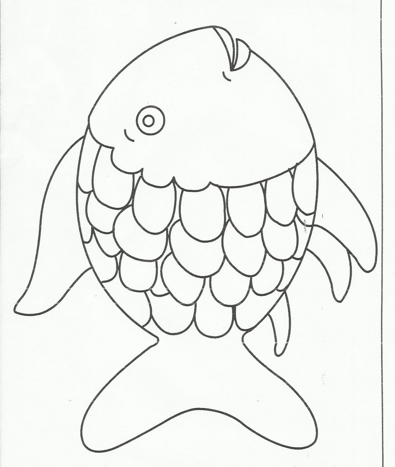 Fish Template Printable Free pertaining to Free Printable Rainbow Fish Pattern