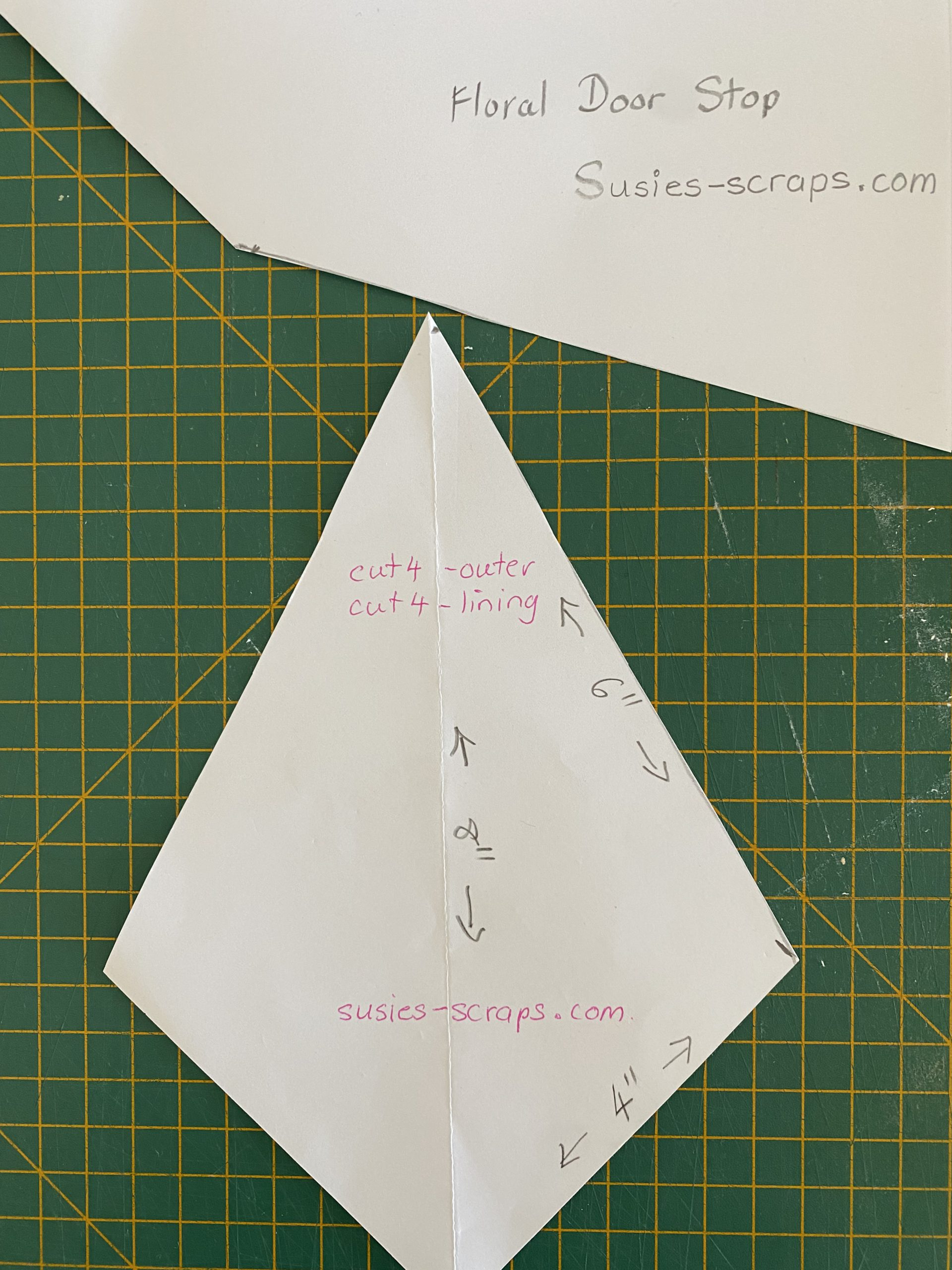 Floral Pyramid Doorstop | Susies-Scraps intended for Free Printable Doorstop Sewing Patterns