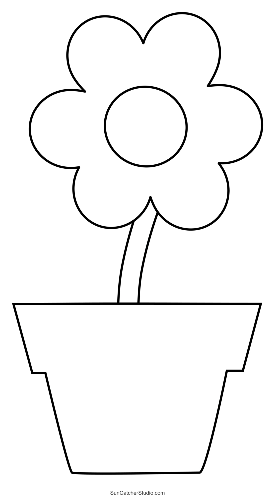 Flower Templates, Patterns, Svg Files (Printable Stencils) – Free regarding Free Printable Flower Pot Pattern