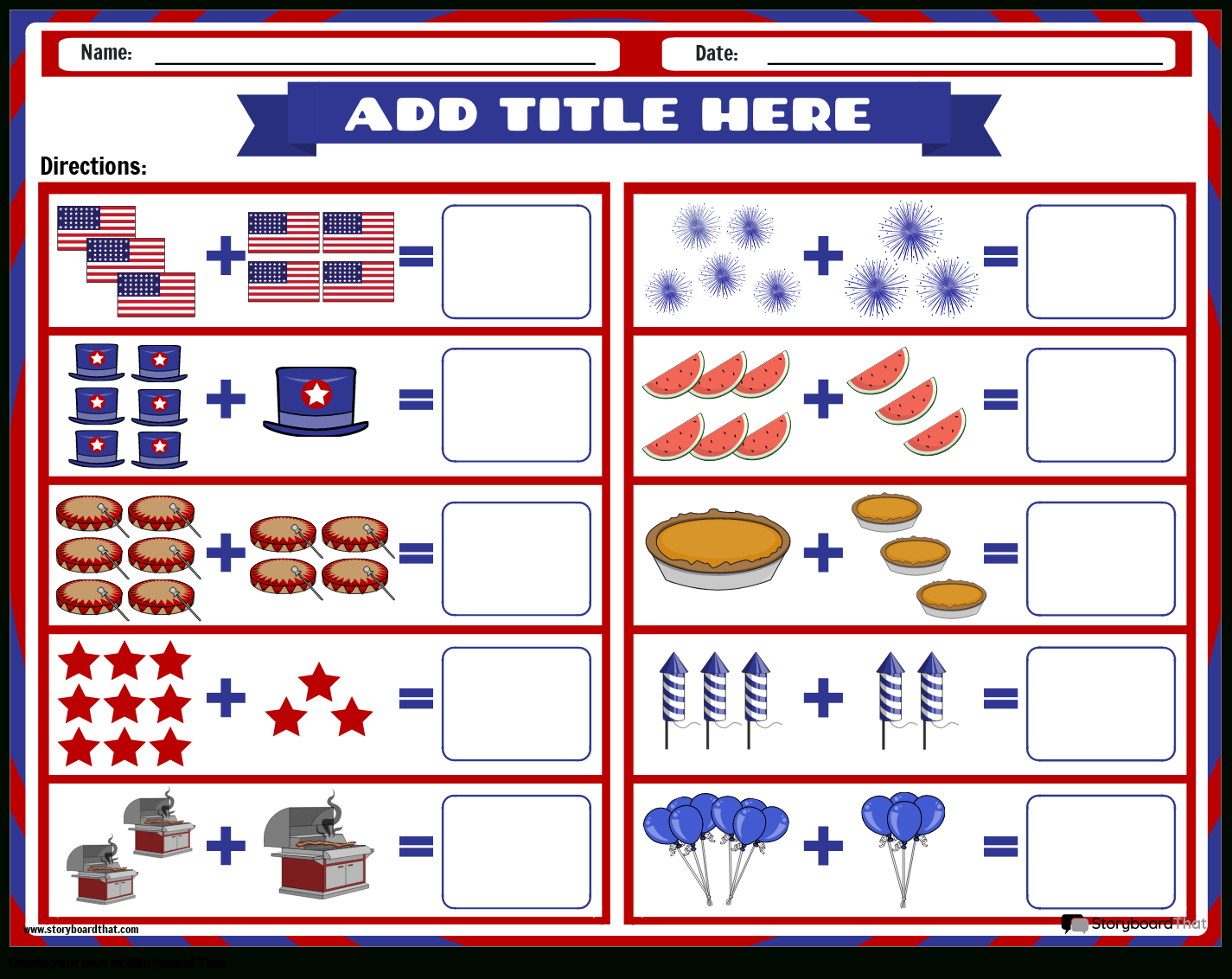 Free 4Th Of July Worksheets For 2025 | Storyboard That for Free Printable 4th of July Math Worksheets