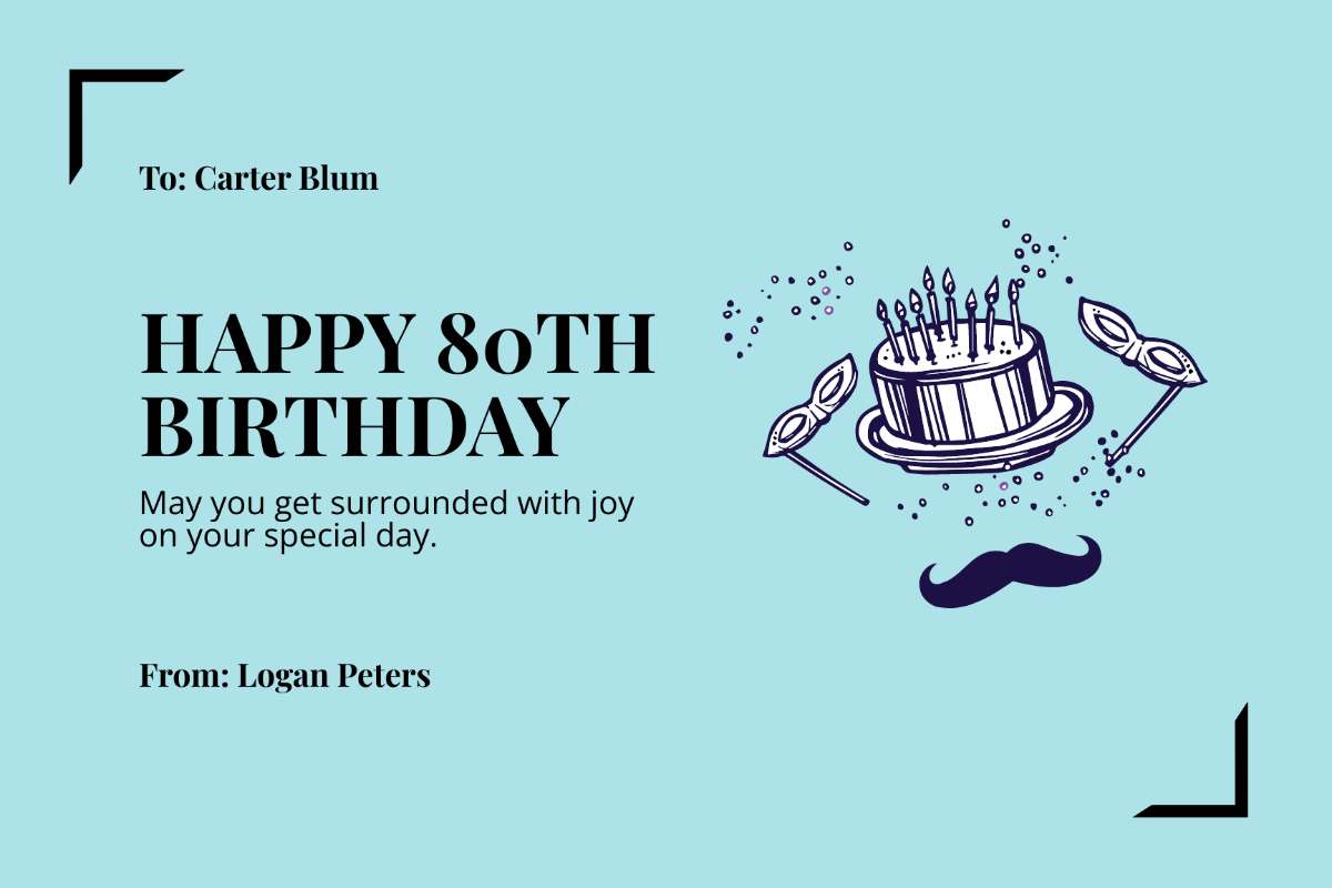 Free 80Th Birthday Card Templates, Editable And Printable pertaining to Free Printable 80Th Birthday Banners