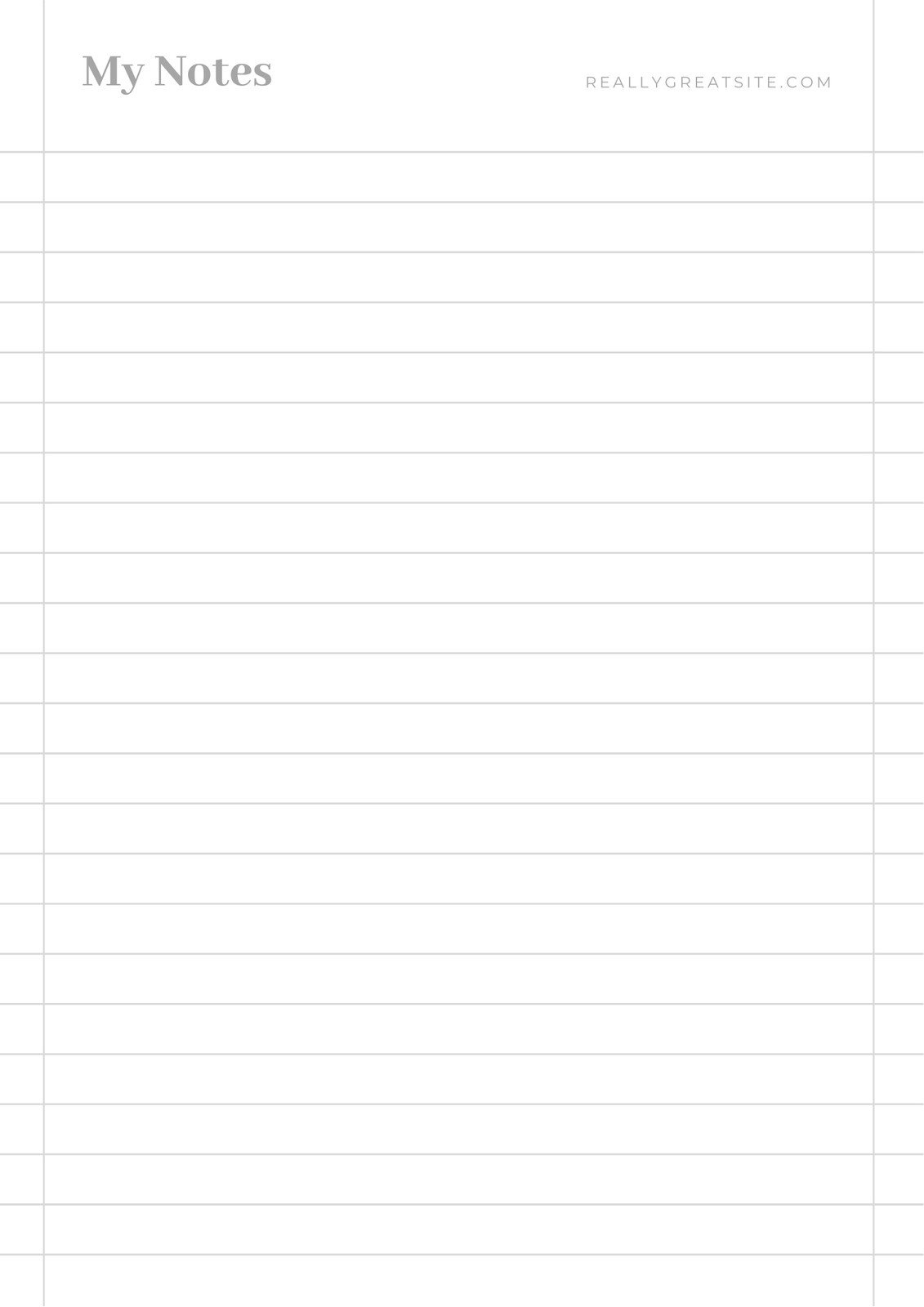 Free And Customizable Notes Templates within Free Printable Note Taking Sheets