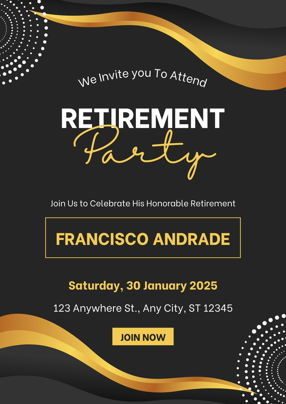 Free And Customizable Retirement Templates for Retirement Program Templates Free