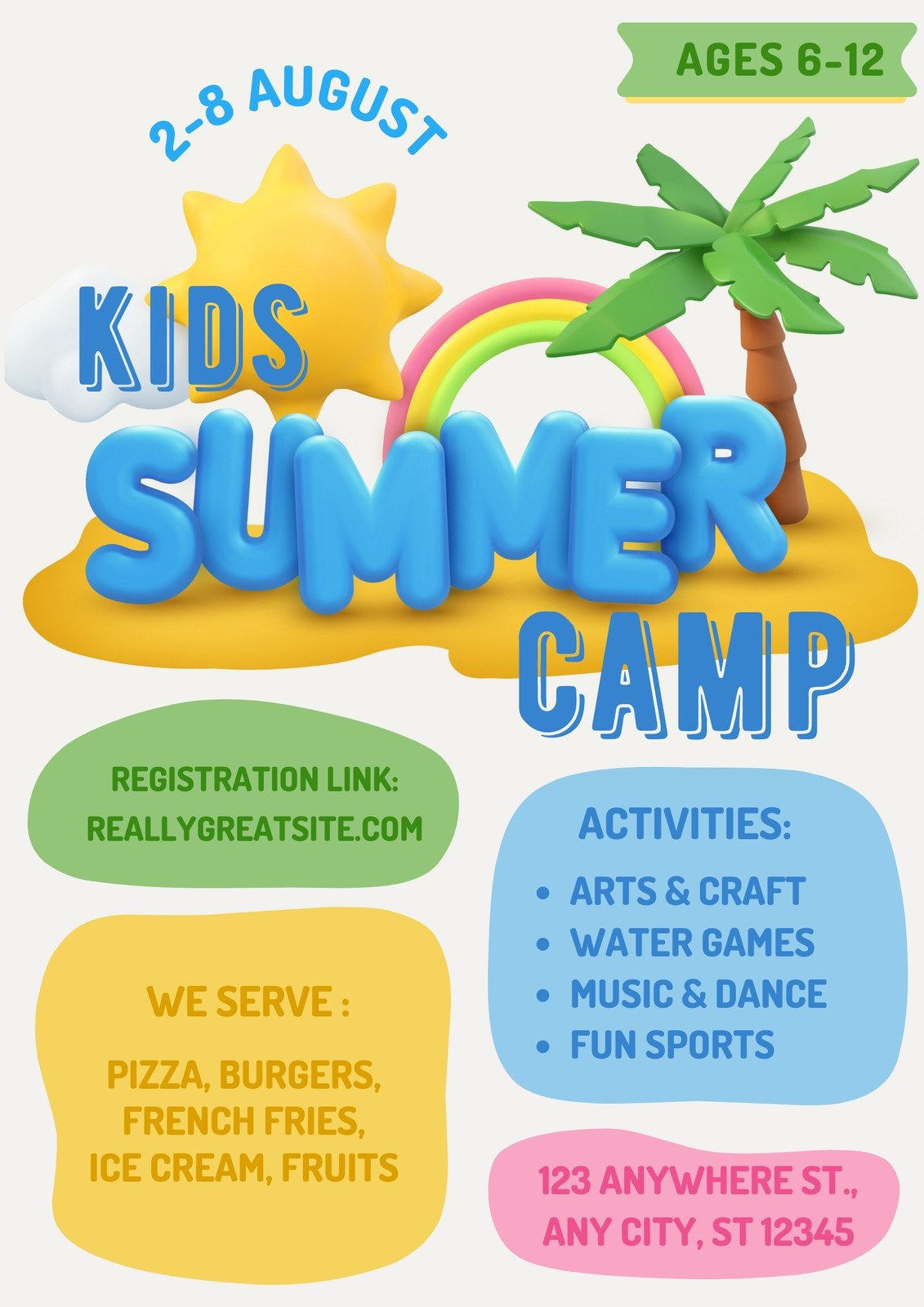 Free And Customizable Summer Camp Templates with regard to Free Printable Summer Camp Cards
