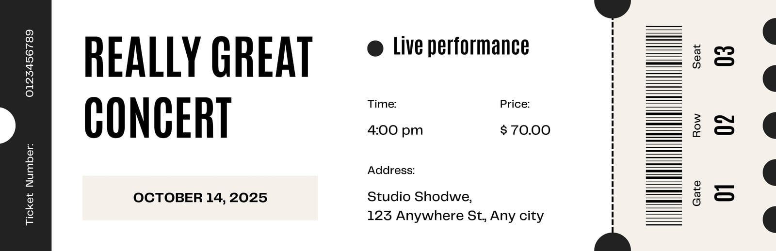 Free And Customizable Ticket Templates For Any Event | Canva for Free Concert Ticket Printable