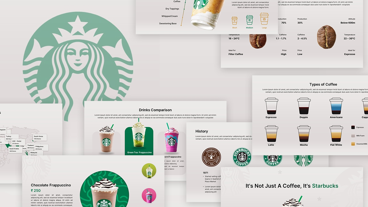 Free Animated Starbucks Powerpoint Template &amp;amp; Google Slides with regard to Starbucks Template Free