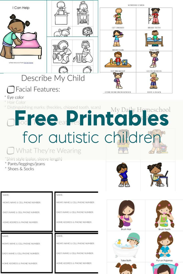 Free Autism Printables Library – Visual Schedules, Worksheets with Free Printable Autism Worksheets