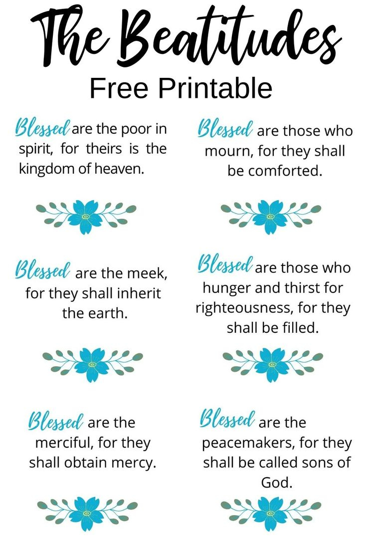Free Beatitudes Printable inside Free Printable Beatitudes