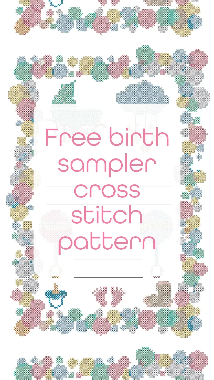 Free Birth Sampler Cross Stitch Pattern - Craft With Cartwright throughout Free Printable Birth Sampler Cross Stitch Patterns