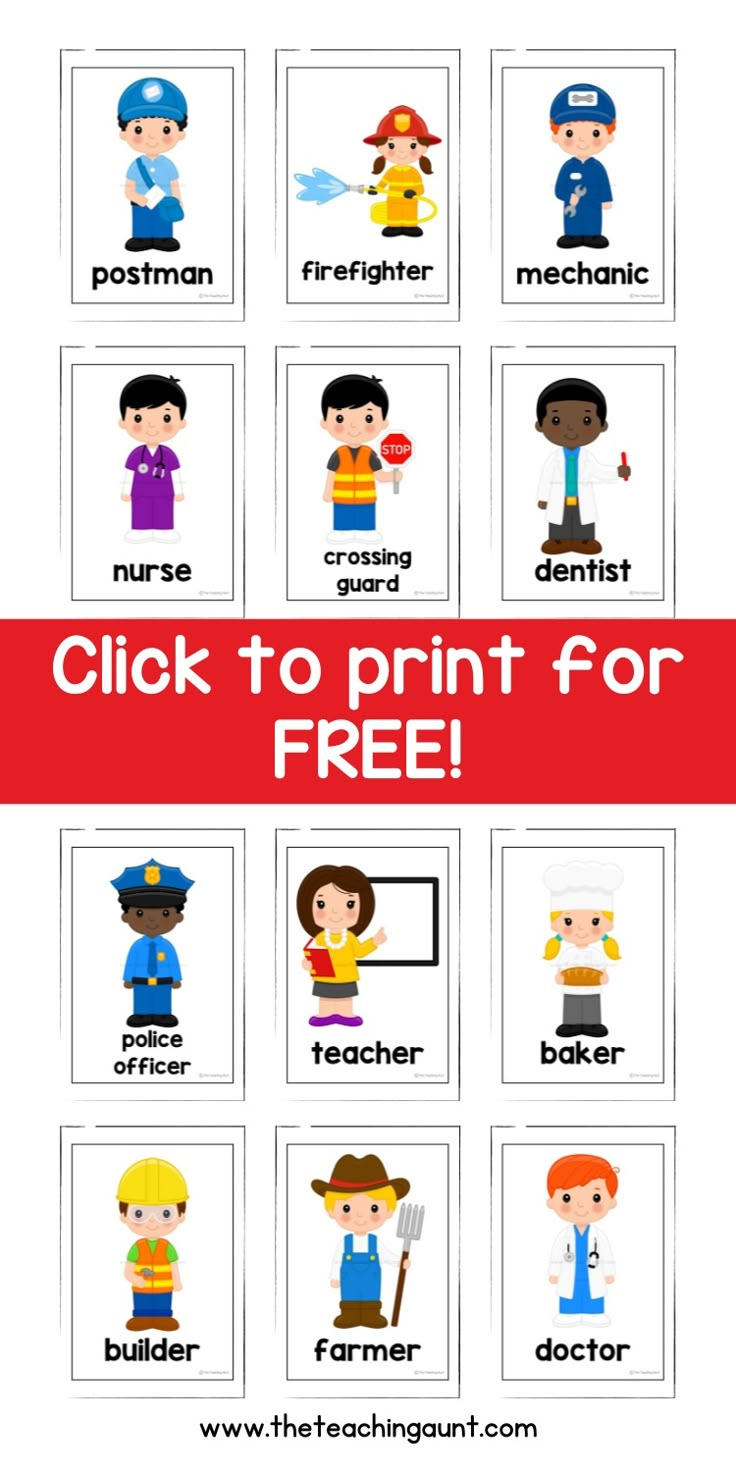 Free Community Helpers Flashcards Pdf with Free Community Helpers Printables