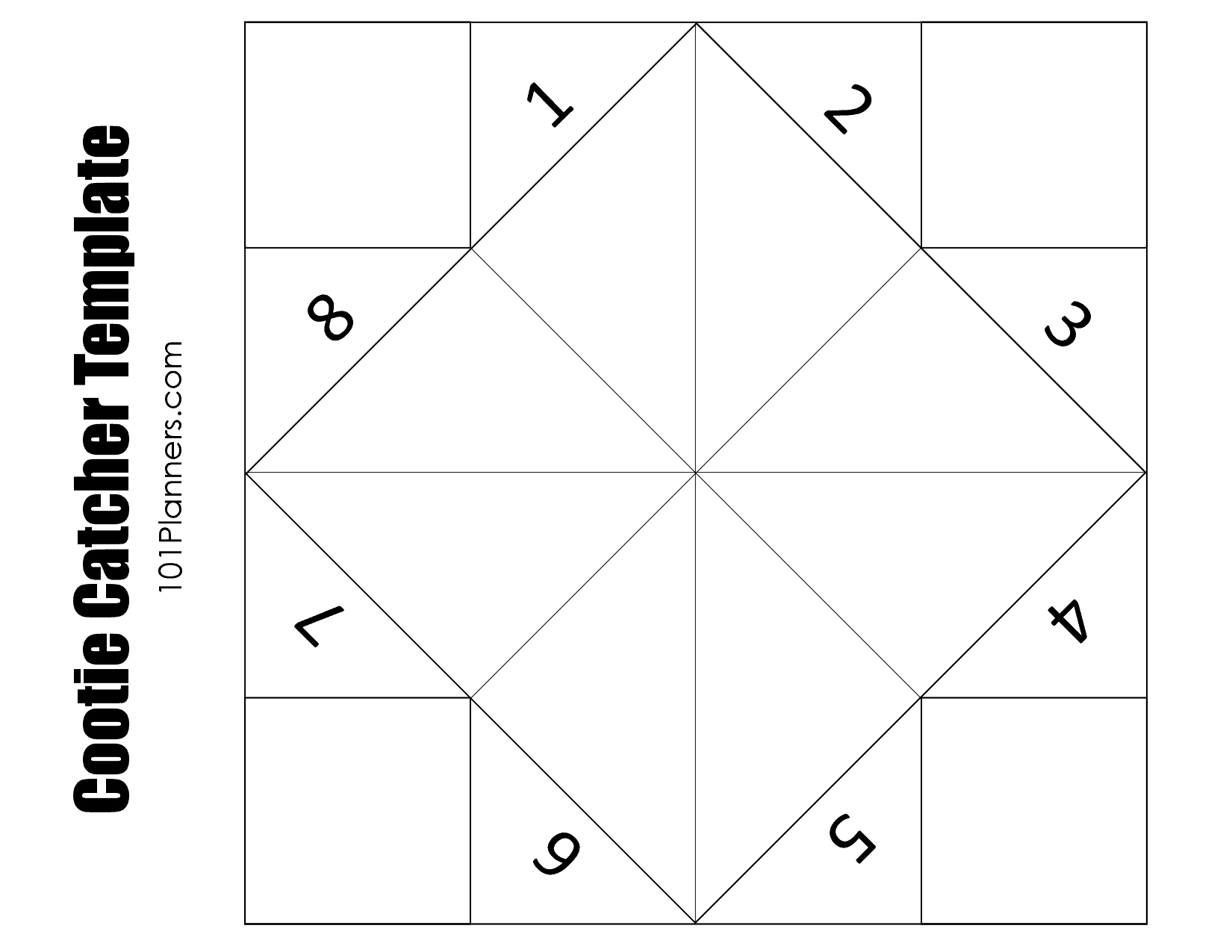 Free Cootie Catcher Template | Printable And Typeable with Paper Fortune Teller Template Editable Free