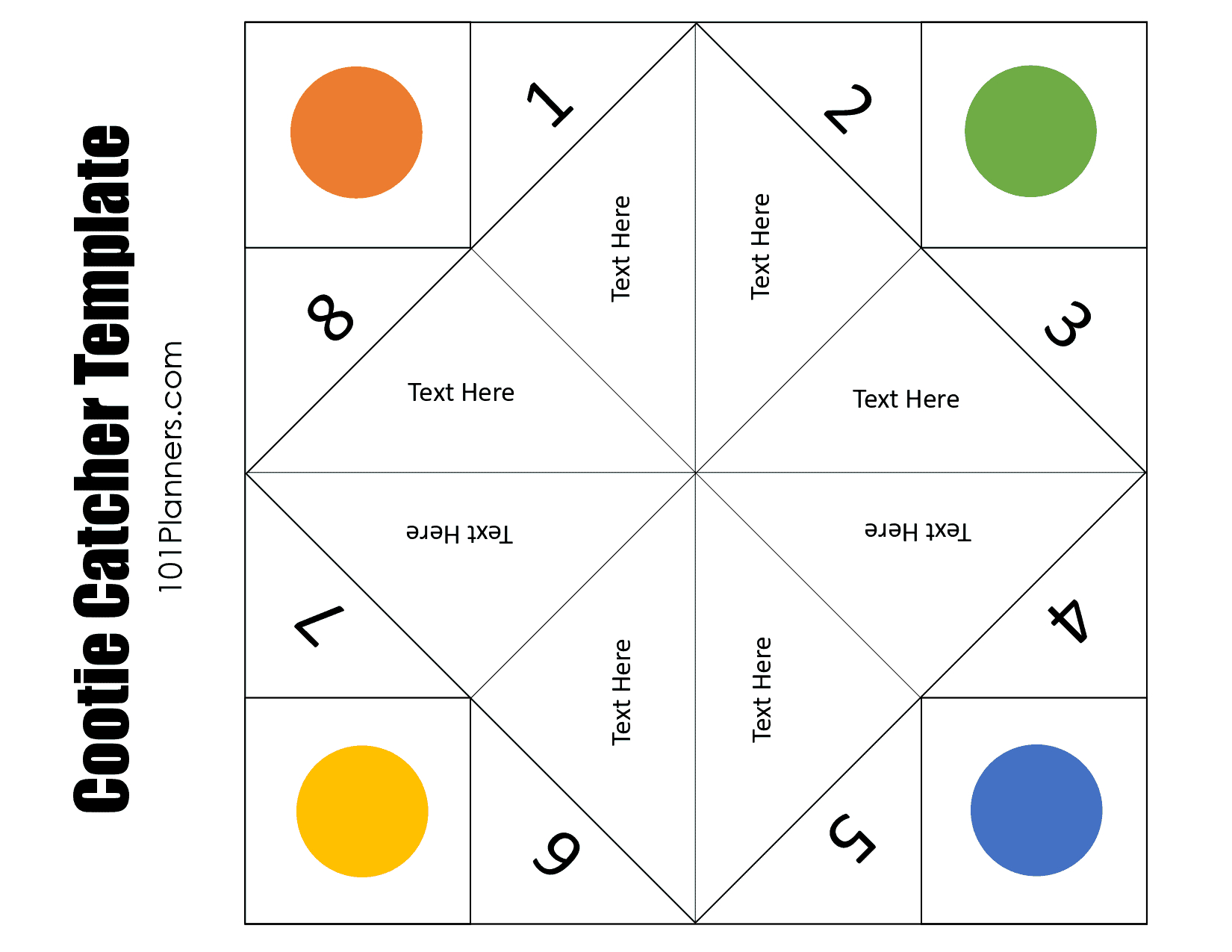 Free Cootie Catcher Template | Printable And Typeable with regard to Cootie Catcher Free Printable