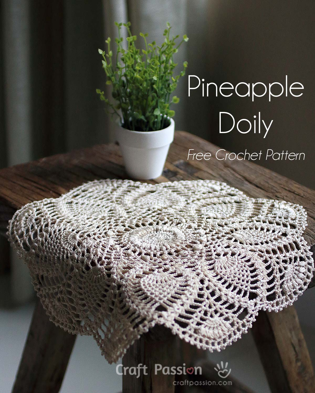 Free Crochet Pineapple Doily Pattern • Craft Passion within Free and Printable Crochet Pineapple Patterns