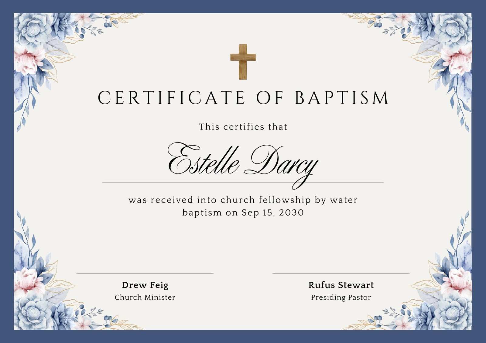Free Custom Printable Baptismal Certificate Templates | Canva pertaining to Free Religious Certificate Templates