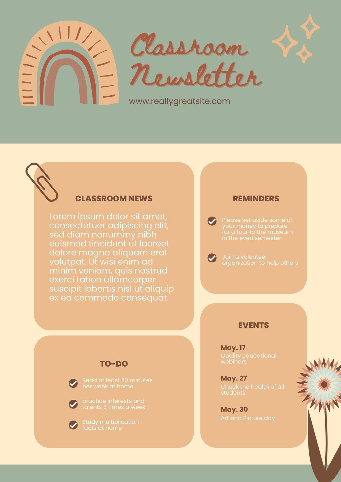Free, Custom Printable Classroom Newsletter Templates | Canva within Free Printable Newsletter Templates For Preschool Teachers