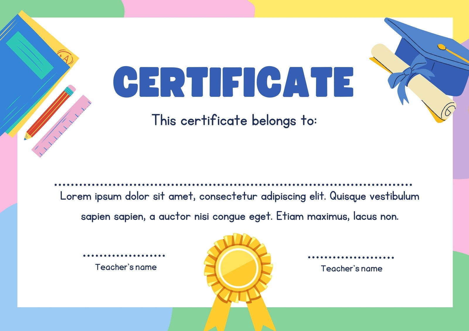Free Custom Printable School Certificate Templates | Canva throughout Free Printable Preschool Certificates