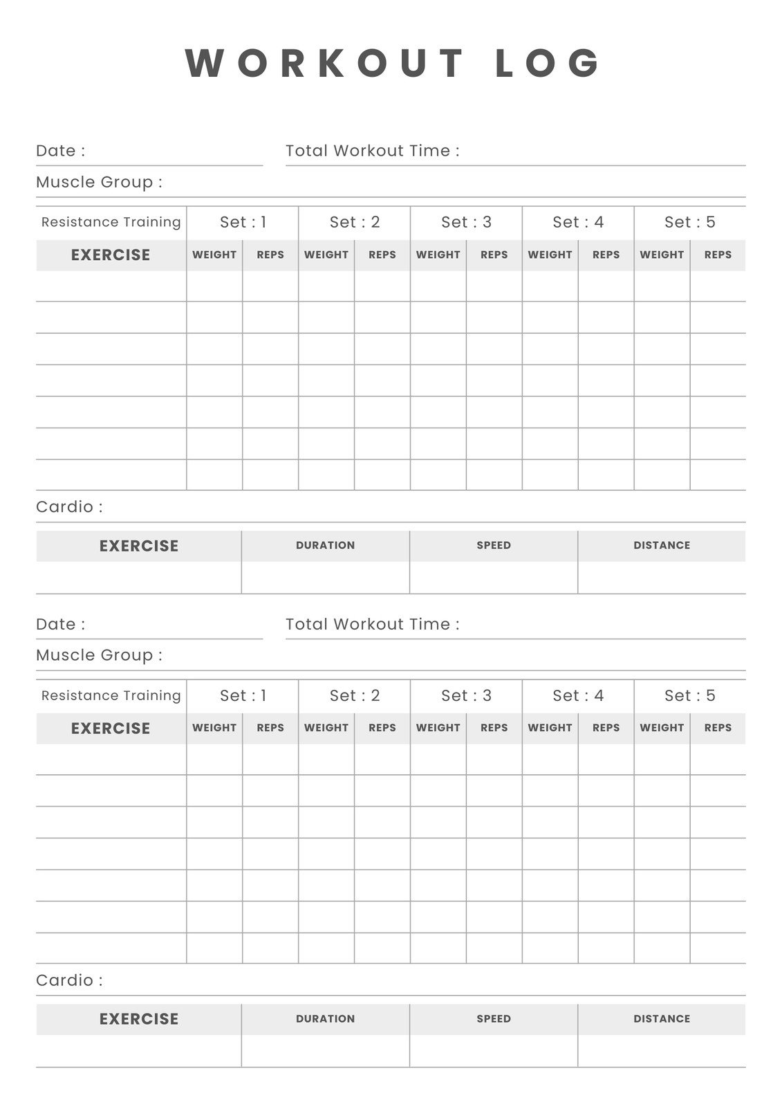Free, Custom Printable Workout Planner Templates Online | Canva pertaining to Free Strength And Conditioning Templates